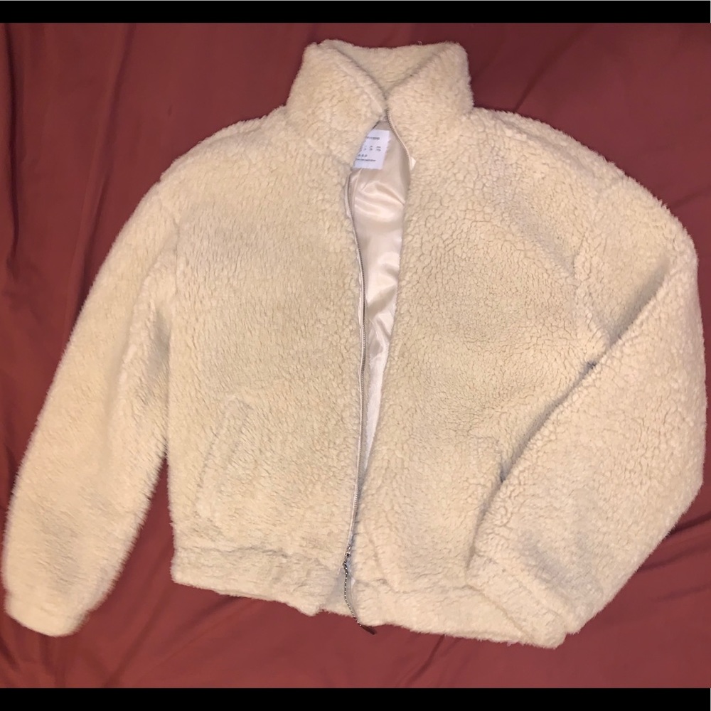 UO Fluffy Creme Jacket